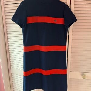 Vintage Lacoste Navy & Red Striped Short Sleeve Knit Dress
